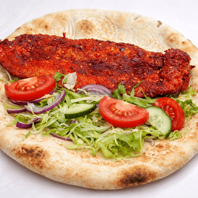 Masala Fish Kebab In Naan 